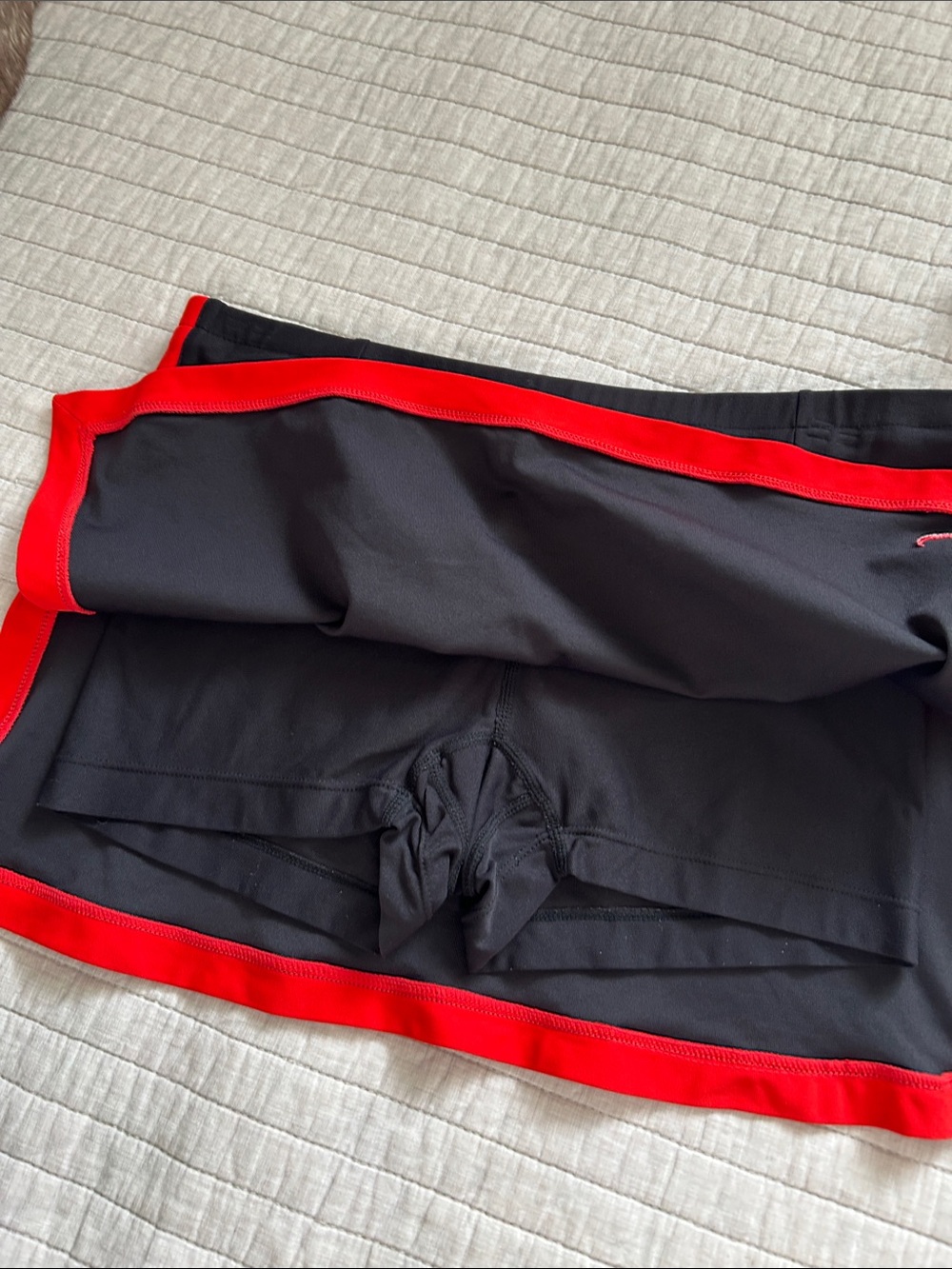Nike Vtg Y2K sporty black red stripe mini athletic tennis golf pull on skort M - Picture 5 of 12